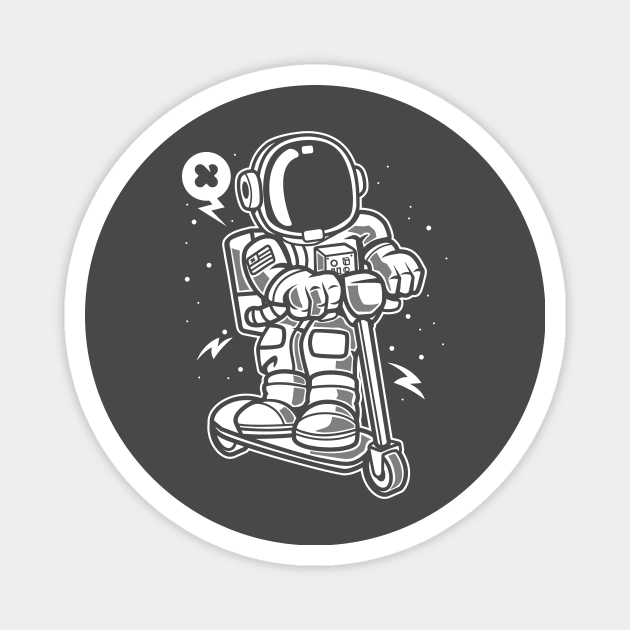 Astronaut Riding Scooter Magnet by Eoli Studio